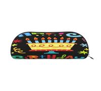 AUGUSTRUSH Leather Pencil Bag for School Office Travel, Pencil Case Pen Bag Organizer, Happy Birthday Big Cake, Large Capacity Durable Zippered Pouch for Students Professionals Daily Use