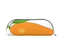 AUGUSTRUSH Leather Pencil Bag for School Office Travel, Pencil Case Pen Bag Organizer, Mango, Large Capacity Durable Zippered Pouch for Students Professionals Daily Use