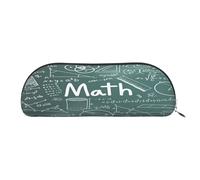 AUGUSTRUSH Leather Pencil Bag for School Office Travel, Pencil Case Pen Bag Organizer, Math Lesson Word, Large Capacity Durable Zippered Pouch for Students Professionals Daily Use