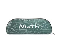 AUGUSTRUSH Leather Pencil Bag for School Office Travel, Pencil Case Pen Bag Organizer, Math Lesson Word, Large Capacity Durable Zippered Pouch for Students Professionals Daily Use