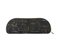 AUGUSTRUSH Leather Pencil Bag for School Office Travel, Pencil Case Pen Bag Organizer, Programmer Programming Code, Large Capacity Durable Zippered Pouch for Students Professionals Daily Use