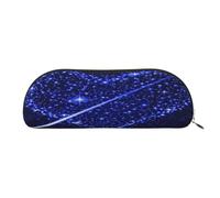 AUGUSTRUSH Leather Pencil Bag for School Office Travel, Pencil Case Pen Bag Organizer, Shooting Star Heart, Large Capacity Durable Zippered Pouch for Students Professionals Daily Use
