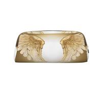 AUGUSTRUSH Leather Pencil Case for Students, Large Capacity Pencil Pouch, Angel Wing, Unique Zippered Pen Bag Organizer for School, Office & Travel, Durable Makeup & Stationery Bag