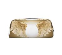 AUGUSTRUSH Leather Pencil Case for Students, Large Capacity Pencil Pouch, Angel Wing, Unique Zippered Pen Bag Organizer for School, Office & Travel, Durable Makeup & Stationery Bag