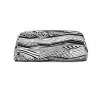 AUGUSTRUSH Leather Pencil Case for Students, Large Capacity Pencil Pouch, Black White Tan Zigzag, Unique Zippered Pen Bag Organizer for School, Office & Travel, Durable Makeup & Stationery Bag