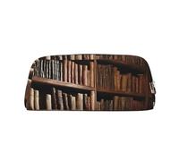 AUGUSTRUSH Leather Pencil Case for Students, Large Capacity Pencil Pouch, Book Room Mysterious Library, Unique Zippered Pen Bag Organizer for School, Office & Travel, Durable Makeup & Stationery Bag