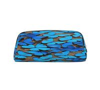 AUGUSTRUSH Leather Pencil Case for Students, Large Capacity Pencil Pouch, Butterfly, Unique Zippered Pen Bag Organizer for School, Office & Travel, Durable Makeup & Stationery Bag