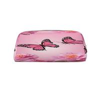 AUGUSTRUSH Leather Pencil Case for Students, Large Capacity Pencil Pouch, Butterfly, Unique Zippered Pen Bag Organizer for School, Office & Travel, Durable Makeup & Stationery Bag