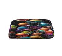AUGUSTRUSH Leather Pencil Case for Students, Large Capacity Pencil Pouch, Colorful Rainbow Stars, Unique Zippered Pen Bag Organizer for School, Office & Travel, Durable Makeup & Stationery Bag