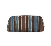 AUGUSTRUSH Leather Pencil Case for Students, Large Capacity Pencil Pouch, Colorful Stripes, Unique Zippered Pen Bag Organizer for School, Office & Travel, Durable Makeup & Stationery Bag
