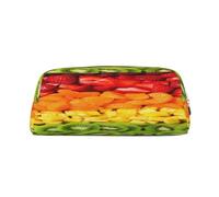 AUGUSTRUSH Leather Pencil Case for Students, Large Capacity Pencil Pouch, Fruit Rainbow, Unique Zippered Pen Bag Organizer for School, Office & Travel, Durable Makeup & Stationery Bag