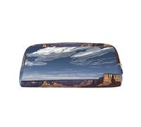 AUGUSTRUSH Leather Pencil Case for Students, Large Capacity Pencil Pouch, Grand Canyon, Unique Zippered Pen Bag Organizer for School, Office & Travel, Durable Makeup & Stationery Bag