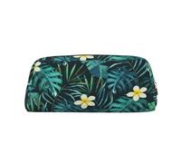 AUGUSTRUSH Leather Pencil Case for Students, Large Capacity Pencil Pouch, Hawaiian, Unique Zippered Pen Bag Organizer for School, Office & Travel, Durable Makeup & Stationery Bag