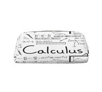 AUGUSTRUSH Leather Pencil Case for Students, Large Capacity Pencil Pouch, Math Geometry Geek Calculus, Unique Zippered Pen Bag Organizer for School, Office & Travel, Durable Makeup & Stationery Bag
