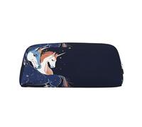 AUGUSTRUSH Leather Pencil Case for Students, Large Capacity Pencil Pouch, Rainbow Bright, Unique Zippered Pen Bag Organizer for School, Office & Travel, Durable Makeup & Stationery Bag