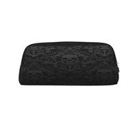 AUGUSTRUSH Leather Pencil Case for Students, Large Capacity Pencil Pouch, Skull, Unique Zippered Pen Bag Organizer for School, Office & Travel, Durable Makeup & Stationery Bag