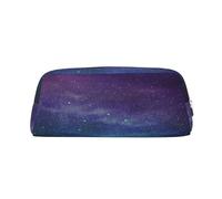 AUGUSTRUSH Leather Pencil Case for Students, Large Capacity Pencil Pouch, Universe Stars Galaxy, Unique Zippered Pen Bag Organizer for School, Office & Travel, Durable Makeup & Stationery Bag