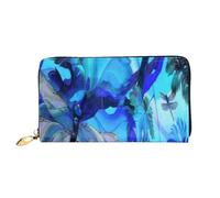 AUGUSTRUSH Luxury Leather Clutch Wallet for Women, Art Dragonfly, RFID Blocking Long Zip Around Wallet with Coin Purse, Large Capacity Travel Organizer for Cash, Cards, Phone, Checkbook, Gift for Her