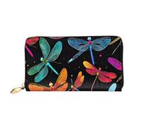 AUGUSTRUSH Luxury Leather Clutch Wallet For Women, Cute Dragonfly, Rfid Blocking Long Zip Around Wallet With Coin Purse, Large Capacity Travel Organizer For Cash, Cards, Phone, Checkbook, Gift For Her