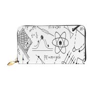 AUGUSTRUSH Luxury Leather Clutch Wallet for Women, Physics, RFID Blocking Long Zip Around Wallet with Coin Purse, Large Capacity Travel Organizer for Cash, Cards, Phone, Checkbook, Gift for Her