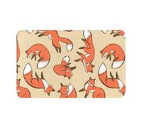 AUGUSTRUSH Many Foxes Print Door Mat Non-Slip Area Rugs For Bathroom Kitchen Room Entrance Indoor Outdoor Super Absorbent Carpet - 80x49 Cm