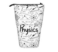 AUGUSTRUSH Physics Print Stand Up Pencil Case for Girls & Boys, Cute Telescopic Pencil Holder Case for Teens & Adults, Large Storage Pencil Pen Case Organizer for School Office College