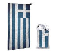 AUGUSTRUSH Quick Dry Towels For Adults 80x40 Cm, Greek Flag Beach Towel Microfibre Super Soft Absorbent Bath Towels, Lightweight Compact Travel Towels For Sports Gym Swimming Yoga Camping