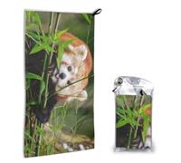 AUGUSTRUSH Quick Dry Towels For Adults 80x40 Cm, Little Red Panda Beach Towel Microfibre Super Soft Absorbent Bath Towels, Lightweight Compact Travel Towels For Sports Gym Swimming Yoga Camping
