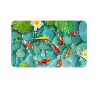 AUGUSTRUSH Red Carp Fish Print Door Mat Non-Slip Area Rugs For Bathroom Kitchen Room Entrance Indoor Outdoor Super Absorbent Carpet - 80x49 Cm