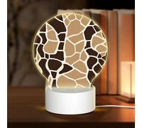AUGUSTRUSH Round Acrylic Night Light with 3 Lighting Modes, Giraffe, USB Touch Control Led Lamp for Bedroom Decor, Dimmable Table Light for Home Office, Gift Ideas