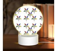 AUGUSTRUSH Round Acrylic Night Light with 3 Lighting Modes, Stars Eastern Stars, USB Touch Control Led Lamp for Bedroom Decor, Dimmable Table Light for Home Office, Gift Ideas