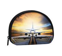 AUGUSTRUSH Small Zippered Coin Purse - Backpack Airplane Mini Canvas Wallet. Portable & Fashionable for Women & Girls. Ideal for Coin, Keychain, Credit Card & Id Storage