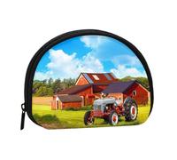 AUGUSTRUSH Small Zippered Coin Purse - Company Farm Tractor Mini Canvas Wallet. Portable & Fashionable for Women & Girls. Ideal for Coin, Keychain, Credit Card & Id Storage