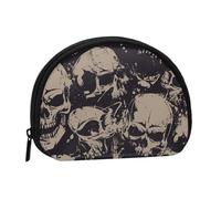 AUGUSTRUSH Small Zippered Coin Purse - Cool Skull Graphics Mini Canvas Wallet. Portable & Fashionable for Women & Girls. Ideal for Coin, Keychain, Credit Card & Id Storage