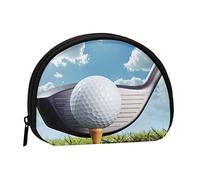 AUGUSTRUSH Small Zippered Coin Purse - Golf Club Mini Canvas Wallet. Portable & Fashionable for Women & Girls. Ideal for Coin, Keychain, Credit Card & Id Storage