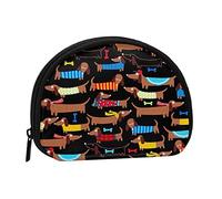 AUGUSTRUSH Small Zippered Coin Purse - I Love My Dog Dachshunds Mini Canvas Wallet. Portable & Fashionable for Women & Girls. Ideal for Coin, Keychain, Credit Card & Id Storage