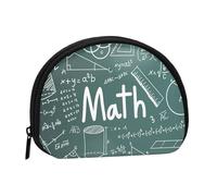 AUGUSTRUSH Small Zippered Coin Purse - Math Lesson Word Mini Canvas Wallet. Portable & Fashionable for Women & Girls. Ideal for Coin, Keychain, Credit Card & Id Storage