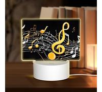 AUGUSTRUSH Touch Control 3-Mode Rectangular Acrylic Night Light for Bedroom, USB Led Table Lamp, Colorful Musical Note, Soft Glow Eye-Friendly Dimmable Light for Home Decor