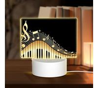 AUGUSTRUSH Touch Control 3-Mode Rectangular Acrylic Night Light for Bedroom, USB Led Table Lamp, Novel Music Note, Soft Glow Eye-Friendly Dimmable Light for Home Decor