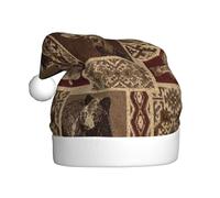 AUGUSTRUSH Unisex Christmas Hat for Adults, Bear Deer Santa Cap, Soft Warm Santa Cap for Holiday Parties Events, Xmas Hat for Festive New Year Party, Christmas Hats for women & men