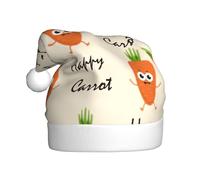 AUGUSTRUSH Unisex Christmas Hat for Adults, Happy carrot Santa Cap, Soft Warm Santa Cap for Holiday Parties Events, Xmas Hat for Festive New Year Party, Christmas Hats for women & men