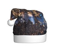 AUGUSTRUSH Unisex Christmas Hat for Adults, Hong Kong Santa Cap, Soft Warm Santa Cap for Holiday Parties Events, Xmas Hat for Festive New Year Party, Christmas Hats for women & men