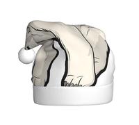 AUGUSTRUSH Unisex Christmas Hat for Adults, polar bear Santa Cap, Soft Warm Santa Cap for Holiday Parties Events, Xmas Hat for Festive New Year Party, Christmas Hats for women & men