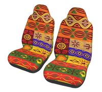 AUGUSTRUSH Universal Fit Car Seat Covers 2 Pack, African National Patterns, Non-Slip Front Seat Protectors For Cars Suvs Trucks, Breathable Automotive Seat Covers, Driving Comfort