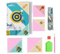 Augweyang 5D Diamond Art Painting Bookmarks Kits 4Pcs DIY Music Diamond Corner Book Mosaic Making Paint by Number Art Crafts Decoration Accessories for Girls Boys
