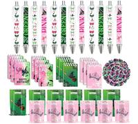 Augweyang Green Witch Pink Princess Stationery Party Gifts Supplies Set with Notebooks Ballpoint Pens Stickers Gift Bags for Birthday Themed Party Goodie Bags Pinata Fillers Stuffers Rewards