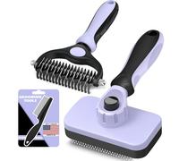 Augwind 3PCS Dog Brush I Dog Brush for Shedding I Dog Bath Brush I Slicker Brush For Dogs I Dog Comb I Premium Pet Supplies (Light Purple)