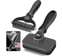 Augwind 3PCS Dog Brush I Dog Brush for Shedding I Slicker Brush For Dogs I Dog Comb I Premium Pet Supplies (Gray Black)