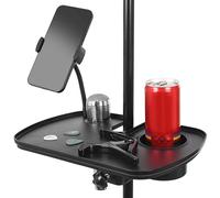 Auhafaly Plastic Microphone Stand Tray Stage Concert Performance Vocal Guitar Accessory with Drink Holder and Microphone Holder (Deluxe B), ahy00