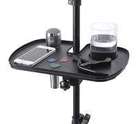 Auhafaly Plastic Microphone Stand Tray Stage Concert Performance Vocal Guitar Accessory with Drink Holder and Microphone Holder (Deluxe)